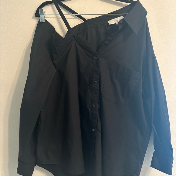 L’academie Black Off-Shoulder Women's Top - Picture 2 of 4